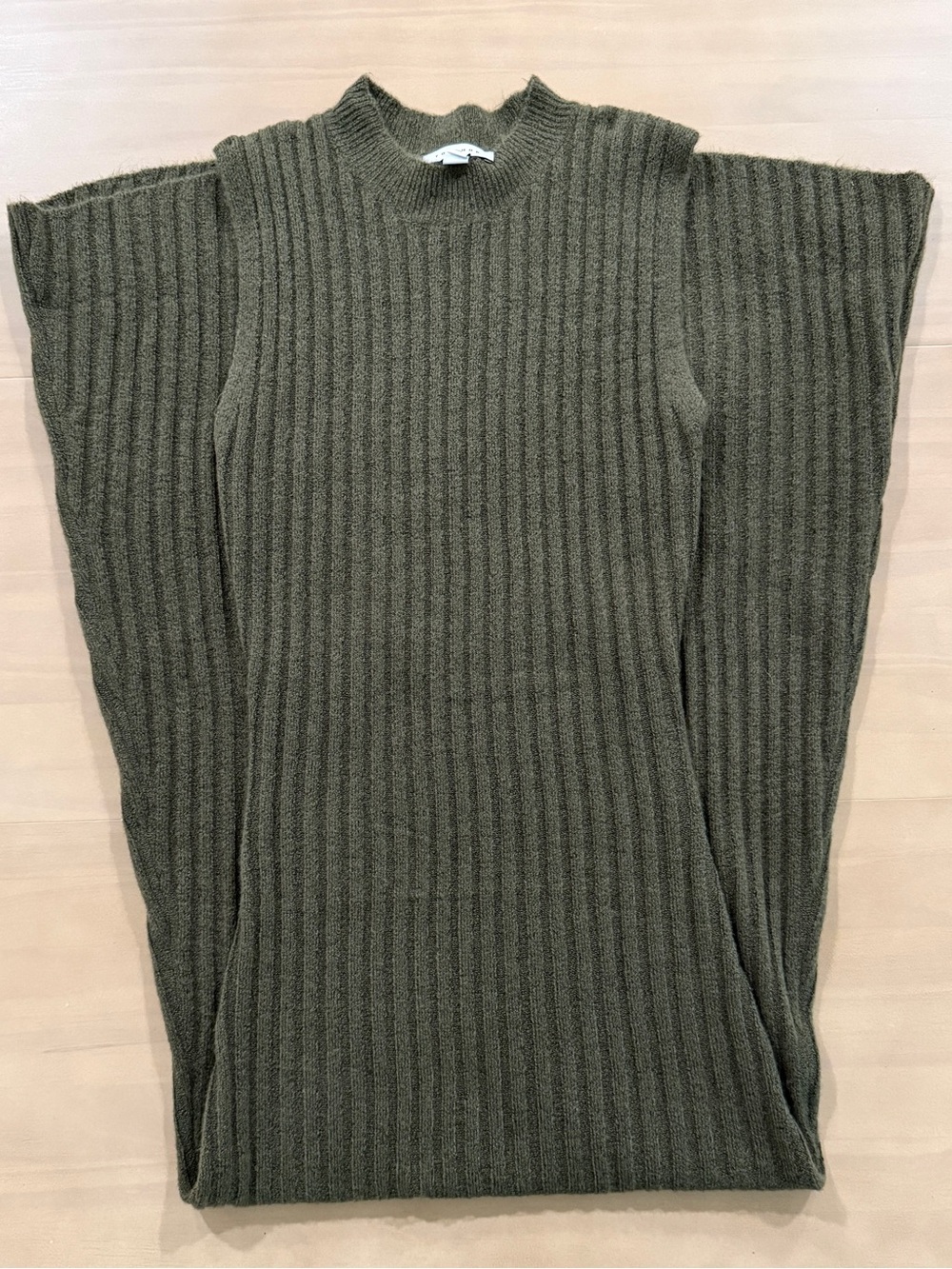 Topshop Maxi Sweater Dress Sleeveless Green